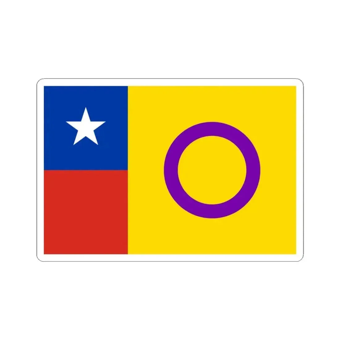 Bandera de Chile Intersexo 2 (Chile) STICKER Vinyl Kiss-Cut Decal 4 Inch White - The Sticker Space