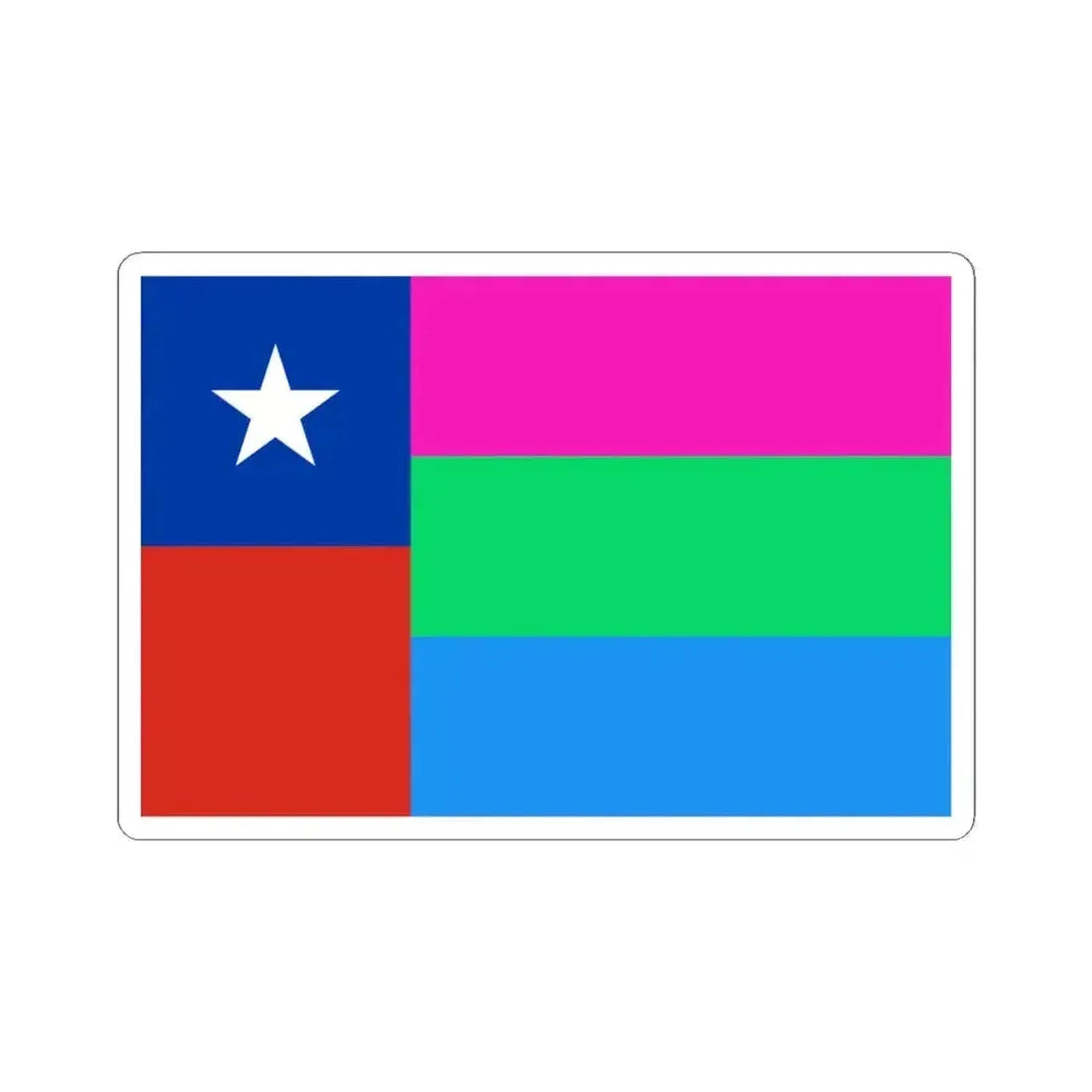 Bandera de Chile Polisexual (Chile) STICKER Vinyl Kiss-Cut Decal 4 Inch White - The Sticker Space