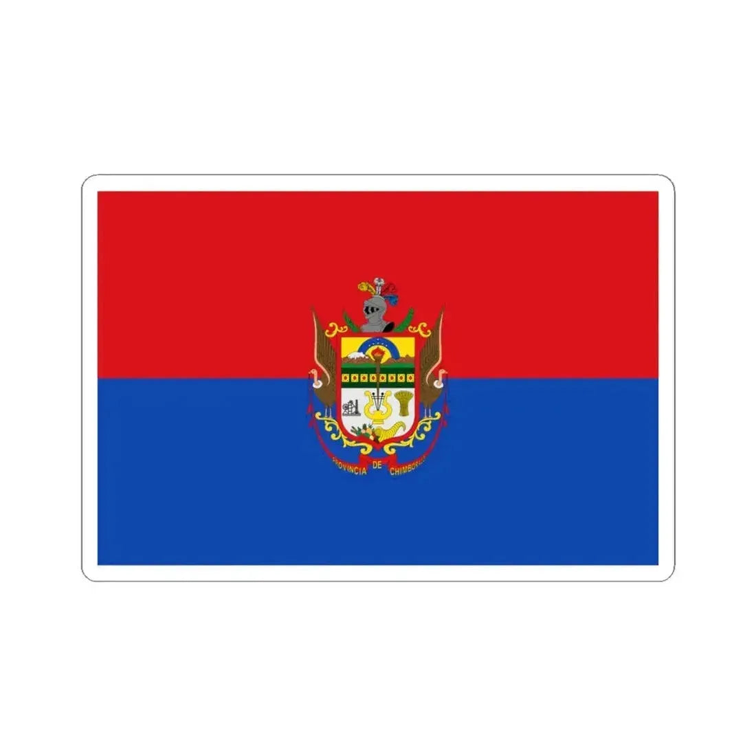 Bandera de Chimborazo (Ecuador) STICKER Vinyl Kiss-Cut Decal 4 Inch White - The Sticker Space
