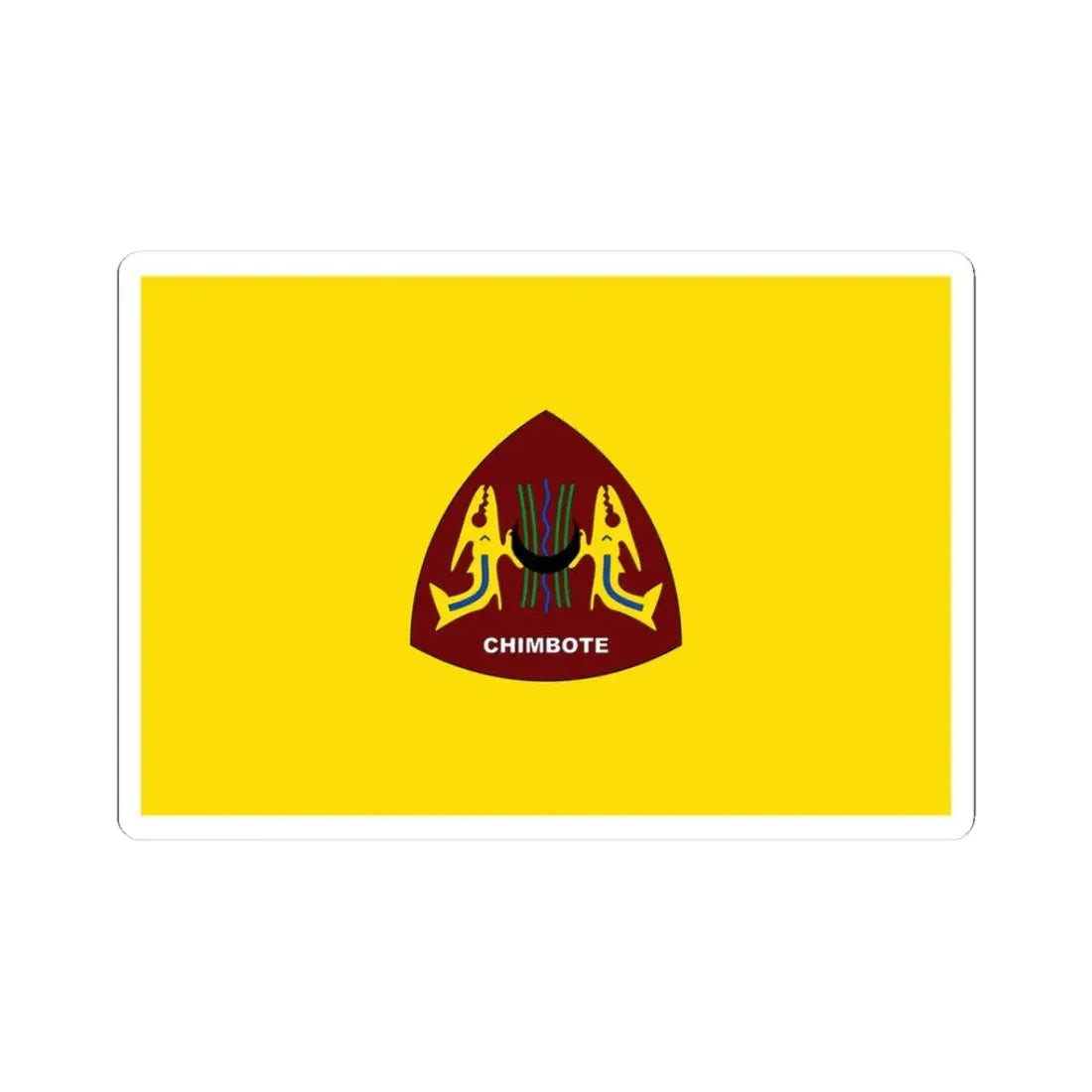 Bandera de Chimbote (Peru) STICKER Vinyl Kiss-Cut Decal 3 Inch White - The Sticker Space