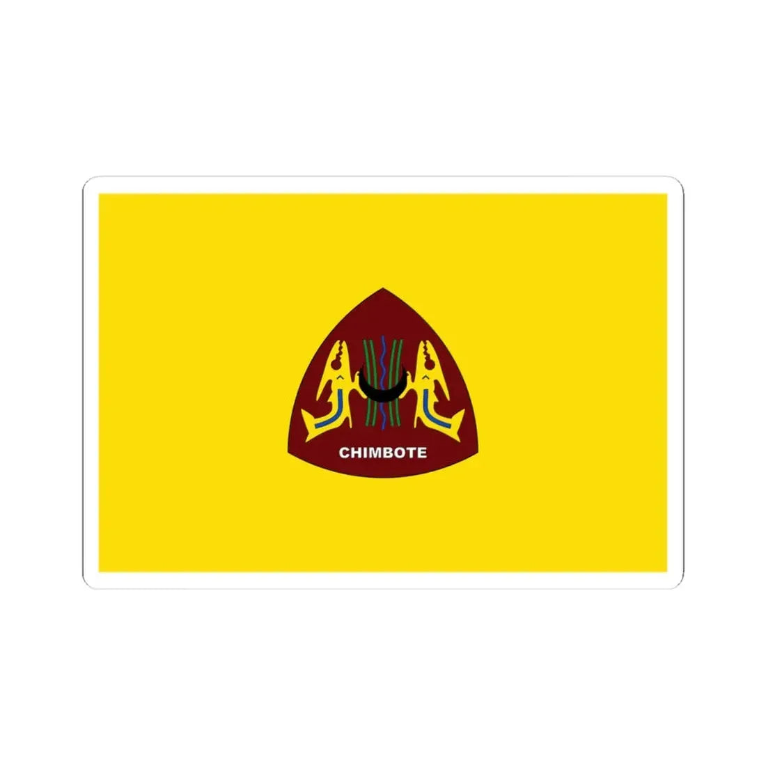 Bandera de Chimbote (Peru) STICKER Vinyl Kiss-Cut Decal 4 Inch White - The Sticker Space