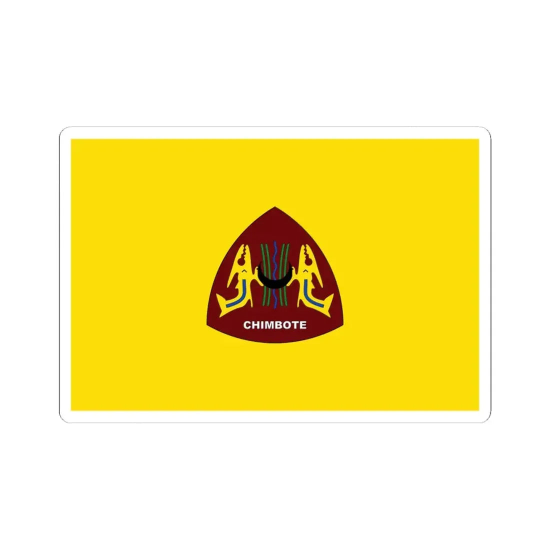 Bandera de Chimbote (Peru) STICKER Vinyl Kiss-Cut Decal 6 Inch White - The Sticker Space