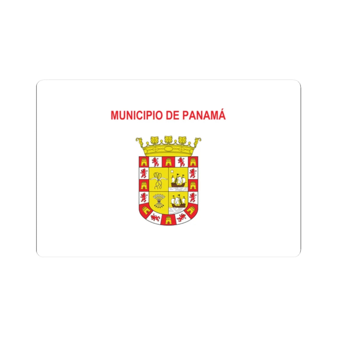 Bandera de Ciudad de Panama (Panama) STICKER Vinyl Kiss-Cut Decal 2 Inch White - The Sticker Space