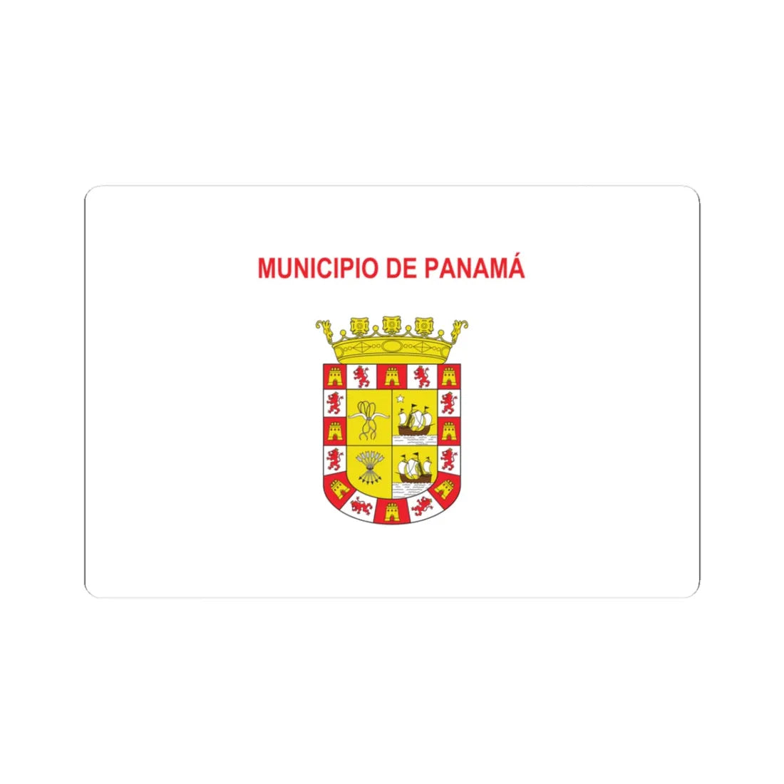 Bandera de Ciudad de Panama (Panama) STICKER Vinyl Kiss-Cut Decal 3 Inch White - The Sticker Space