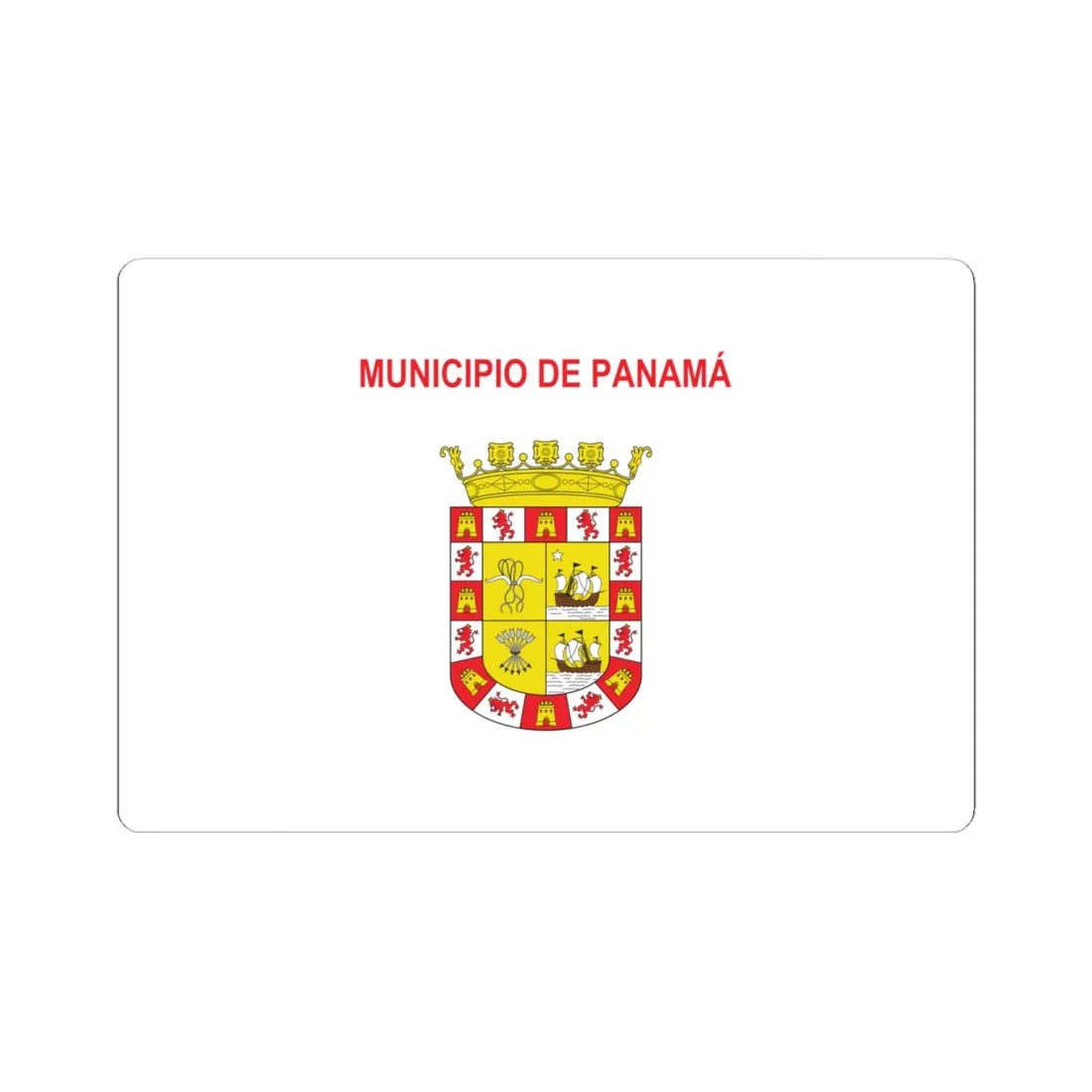 Bandera de Ciudad de Panama (Panama) STICKER Vinyl Kiss-Cut Decal 6 Inch White - The Sticker Space