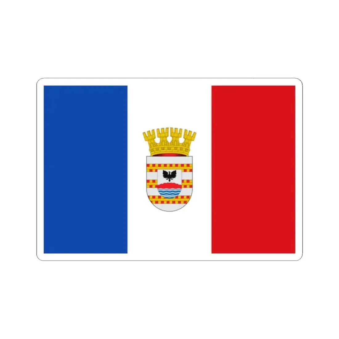 Bandera de Collipulli (Chile) STICKER Vinyl Kiss-Cut Decal 2 Inch White - The Sticker Space