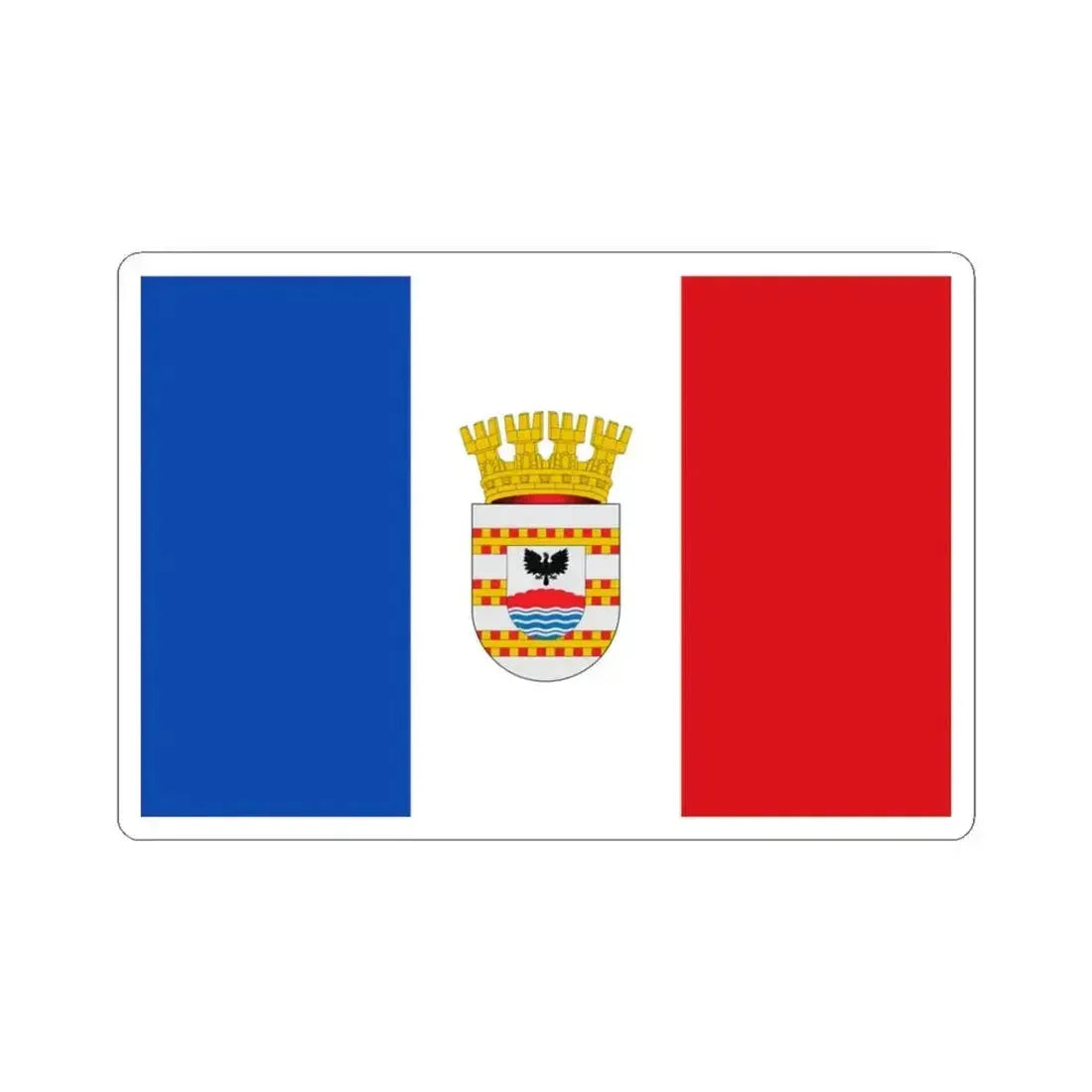Bandera de Collipulli (Chile) STICKER Vinyl Kiss-Cut Decal 3 Inch White - The Sticker Space