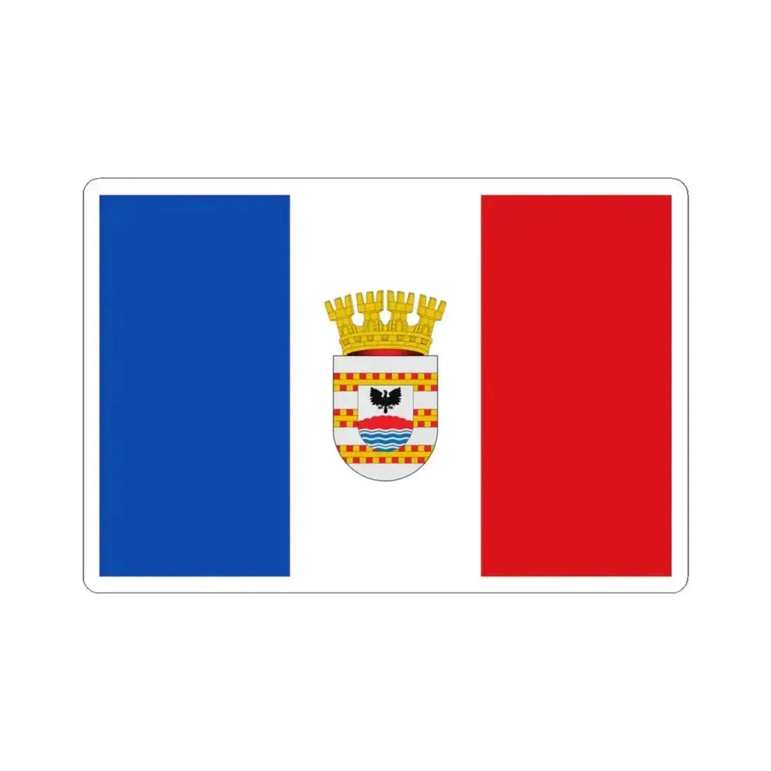 Bandera de Collipulli (Chile) STICKER Vinyl Kiss-Cut Decal 4 Inch White - The Sticker Space