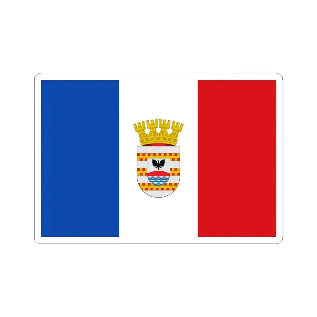 Bandera de Collipulli (Chile) STICKER Vinyl Kiss-Cut Decal 6 Inch White - The Sticker Space