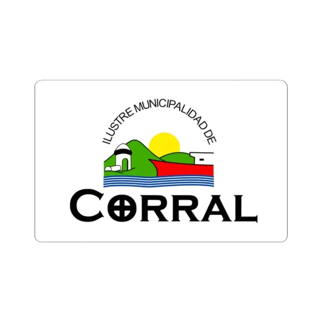 Bandera de Corral Chile (Chile) STICKER Vinyl Kiss-Cut Decal 2 Inch White - The Sticker Space