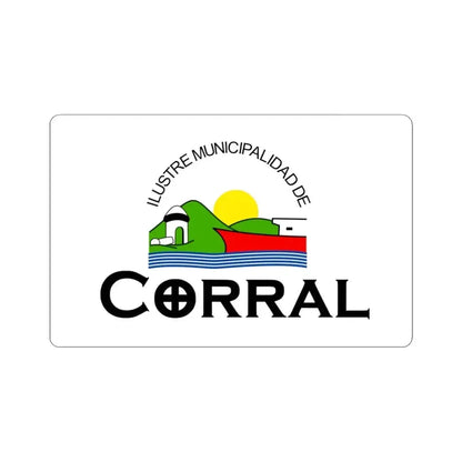 Bandera de Corral Chile (Chile) STICKER Vinyl Kiss-Cut Decal 4 Inch White - The Sticker Space