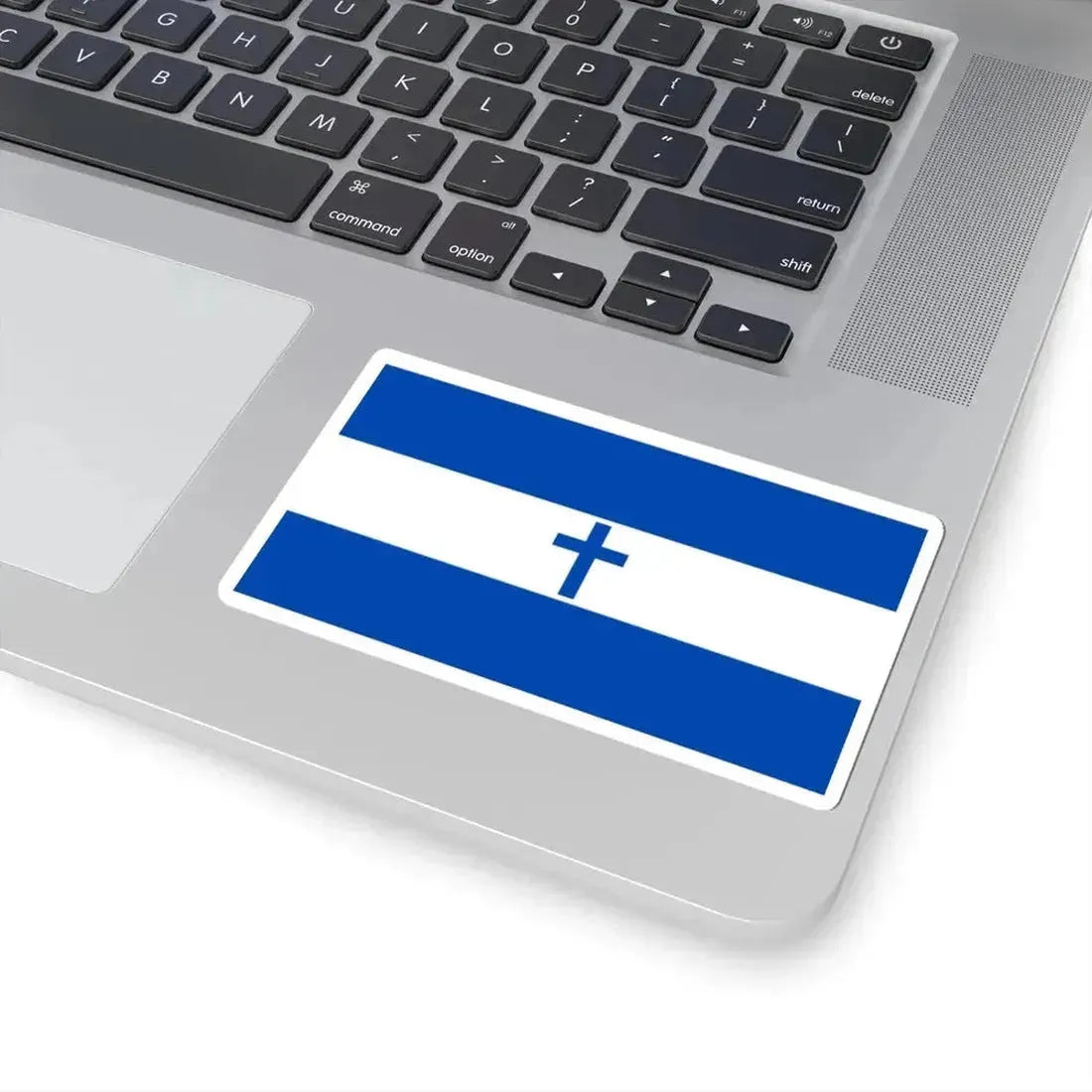 Bandera de El Salvador con una Cruz Cristiana (El Salvador) STICKER Vinyl Kiss-Cut Decal - The Sticker Space