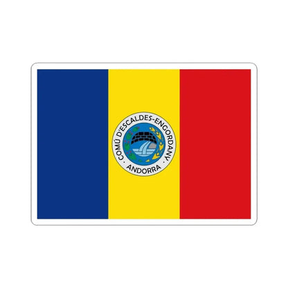 Bandera de Escaldes-Engordany (Andorra) STICKER Vinyl Kiss-Cut Decal 3 Inch White - The Sticker Space