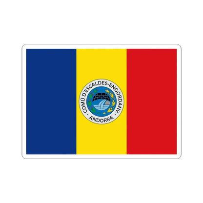 Bandera de Escaldes-Engordany (Andorra) STICKER Vinyl Kiss-Cut Decal 4 Inch White - The Sticker Space