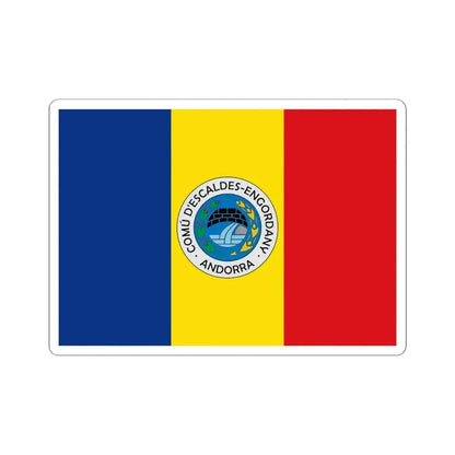 Bandera de Escaldes-Engordany (Andorra) STICKER Vinyl Kiss-Cut Decal 6 Inch White - The Sticker Space
