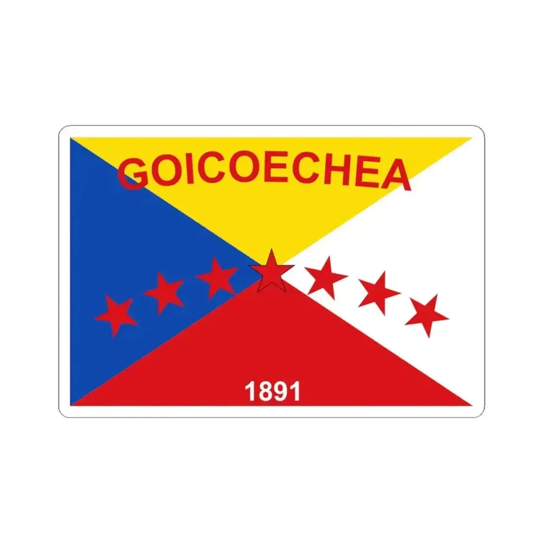 Bandera de Goicoechea (Costa Rica) STICKER Vinyl Kiss-Cut Decal 4 Inch White - The Sticker Space