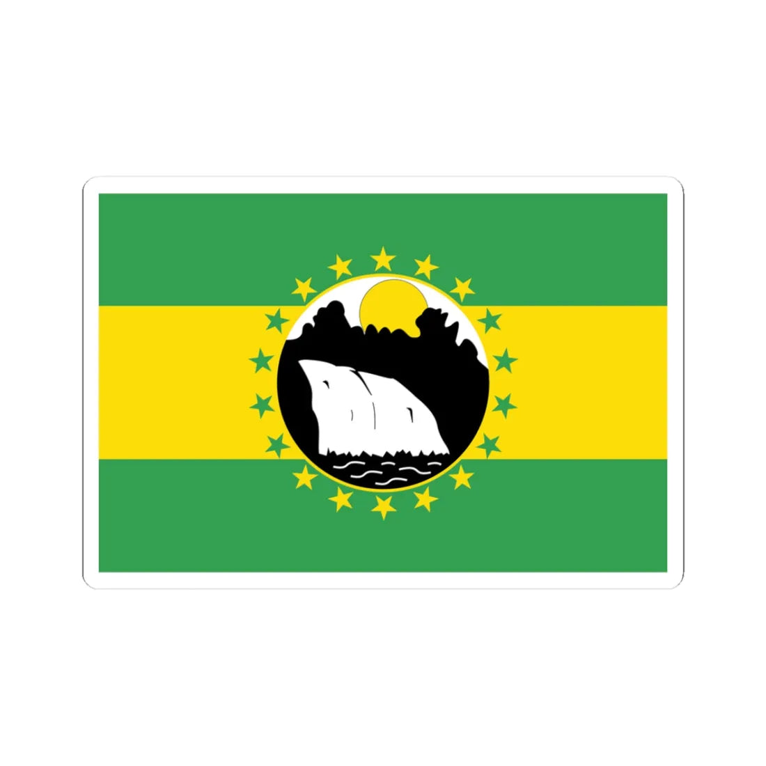 Bandera de La Chorrera (Panama) STICKER Vinyl Kiss-Cut Decal 3 Inch White - The Sticker Space