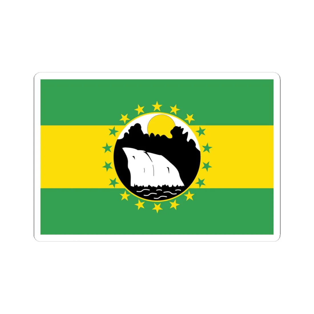 Bandera de La Chorrera (Panama) STICKER Vinyl Kiss-Cut Decal 4 Inch White - The Sticker Space