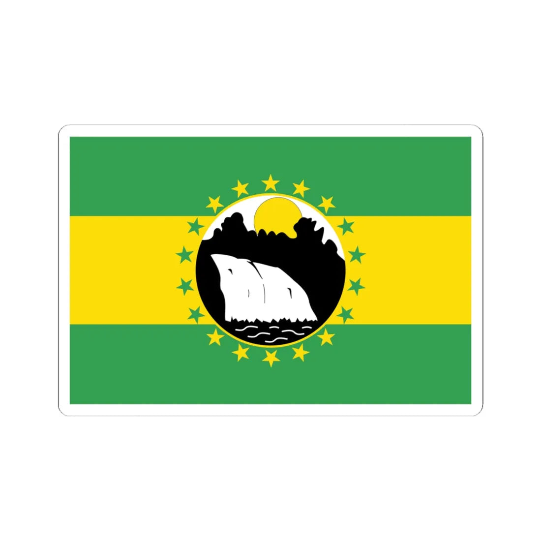 Bandera de La Chorrera (Panama) STICKER Vinyl Kiss-Cut Decal 6 Inch White - The Sticker Space