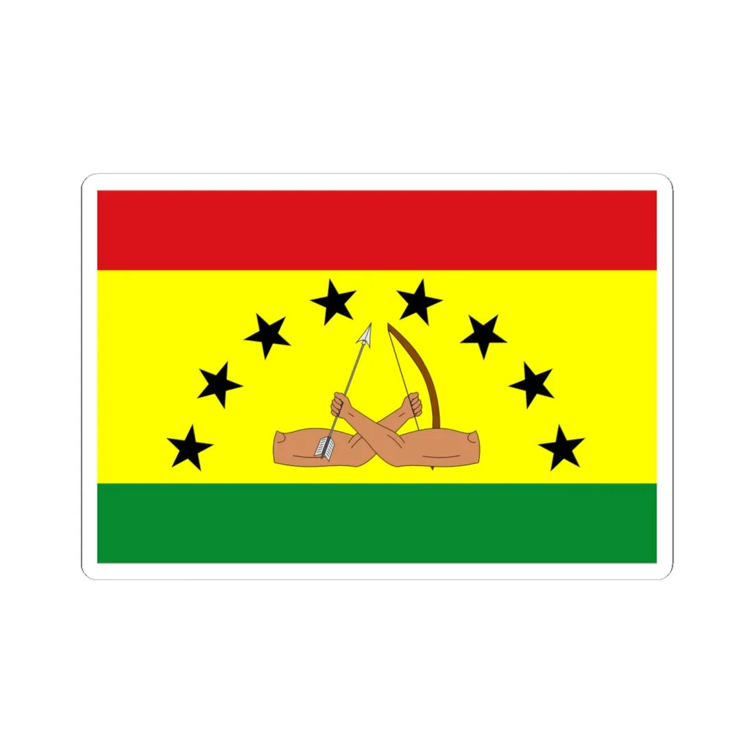 Bandera de la Comarca Guna Yala (Panama) STICKER Vinyl Kiss-Cut Decal 6 Inch White - The Sticker Space