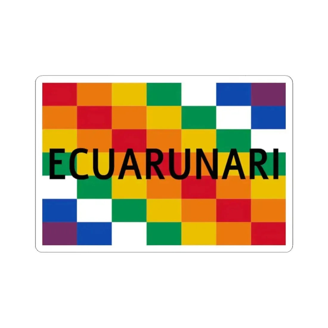 Bandera de la Ecuarunari (Ecuador) STICKER Vinyl Kiss-Cut Decal 2 Inch White - The Sticker Space