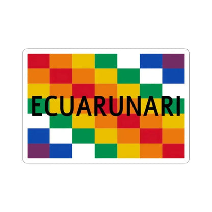 Bandera de la Ecuarunari (Ecuador) STICKER Vinyl Kiss-Cut Decal 2 Inch White - The Sticker Space