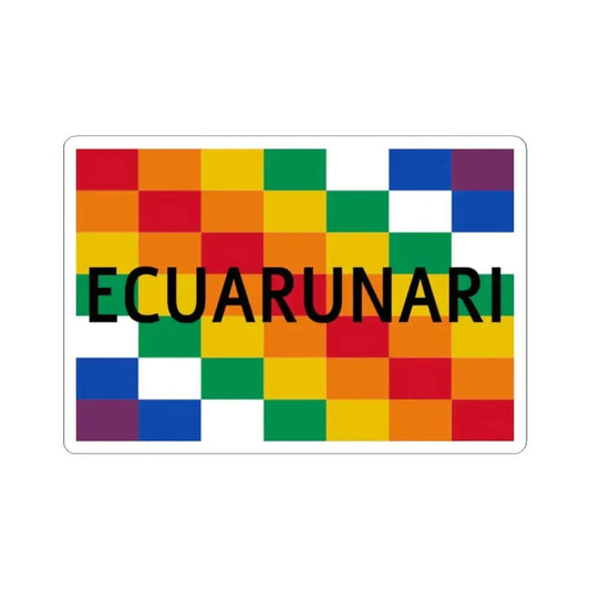 Bandera de la Ecuarunari (Ecuador) STICKER Vinyl Kiss-Cut Decal 2 Inch White - The Sticker Space