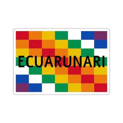 Bandera de la Ecuarunari (Ecuador) STICKER Vinyl Kiss-Cut Decal 3 Inch White - The Sticker Space