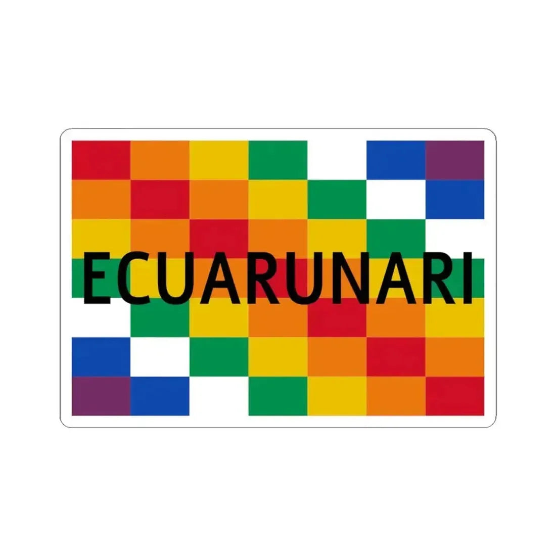 Bandera de la Ecuarunari (Ecuador) STICKER Vinyl Kiss-Cut Decal 4 Inch White - The Sticker Space