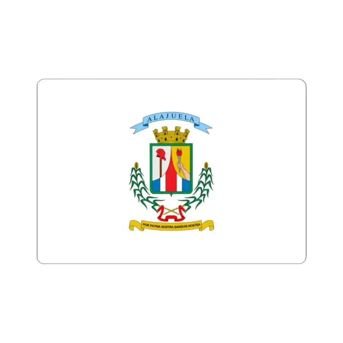 Bandera de la Provincia de Alajuela (Costa Rica) STICKER Vinyl Kiss-Cut Decal 2 Inch White - The Sticker Space