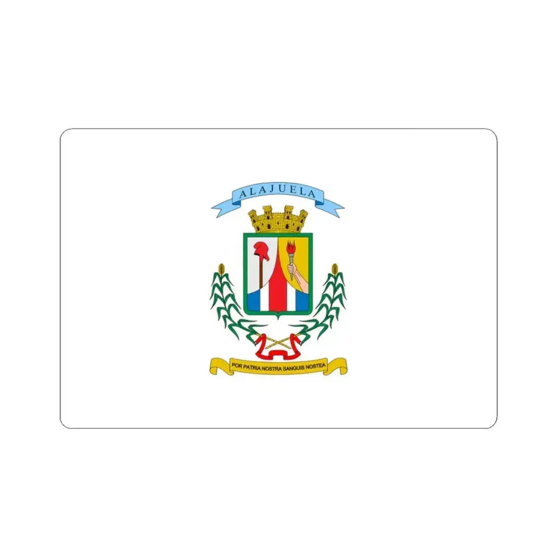 Bandera de la Provincia de Alajuela (Costa Rica) STICKER Vinyl Kiss-Cut Decal 3 Inch White - The Sticker Space