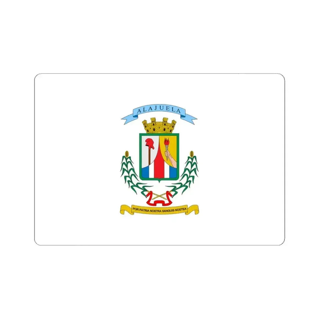 Bandera de la Provincia de Alajuela (Costa Rica) STICKER Vinyl Kiss-Cut Decal 6 Inch White - The Sticker Space