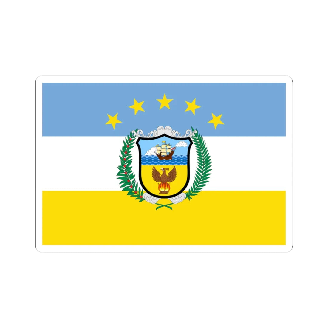 Bandera de la Provincia de Colon (Panama) STICKER Vinyl Kiss-Cut Decal 3 Inch White - The Sticker Space