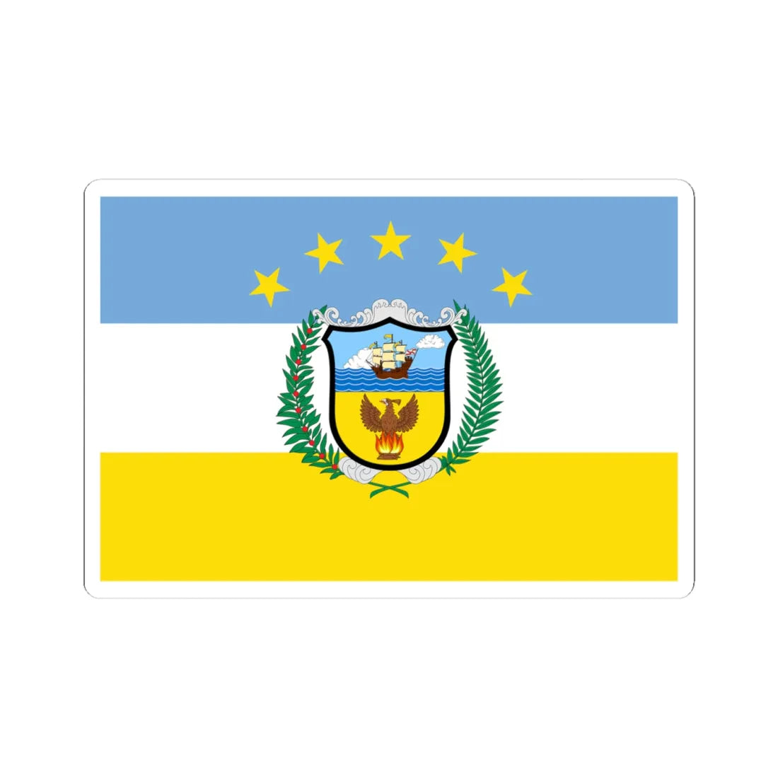 Bandera de la Provincia de Colon (Panama) STICKER Vinyl Kiss-Cut Decal 4 Inch White - The Sticker Space