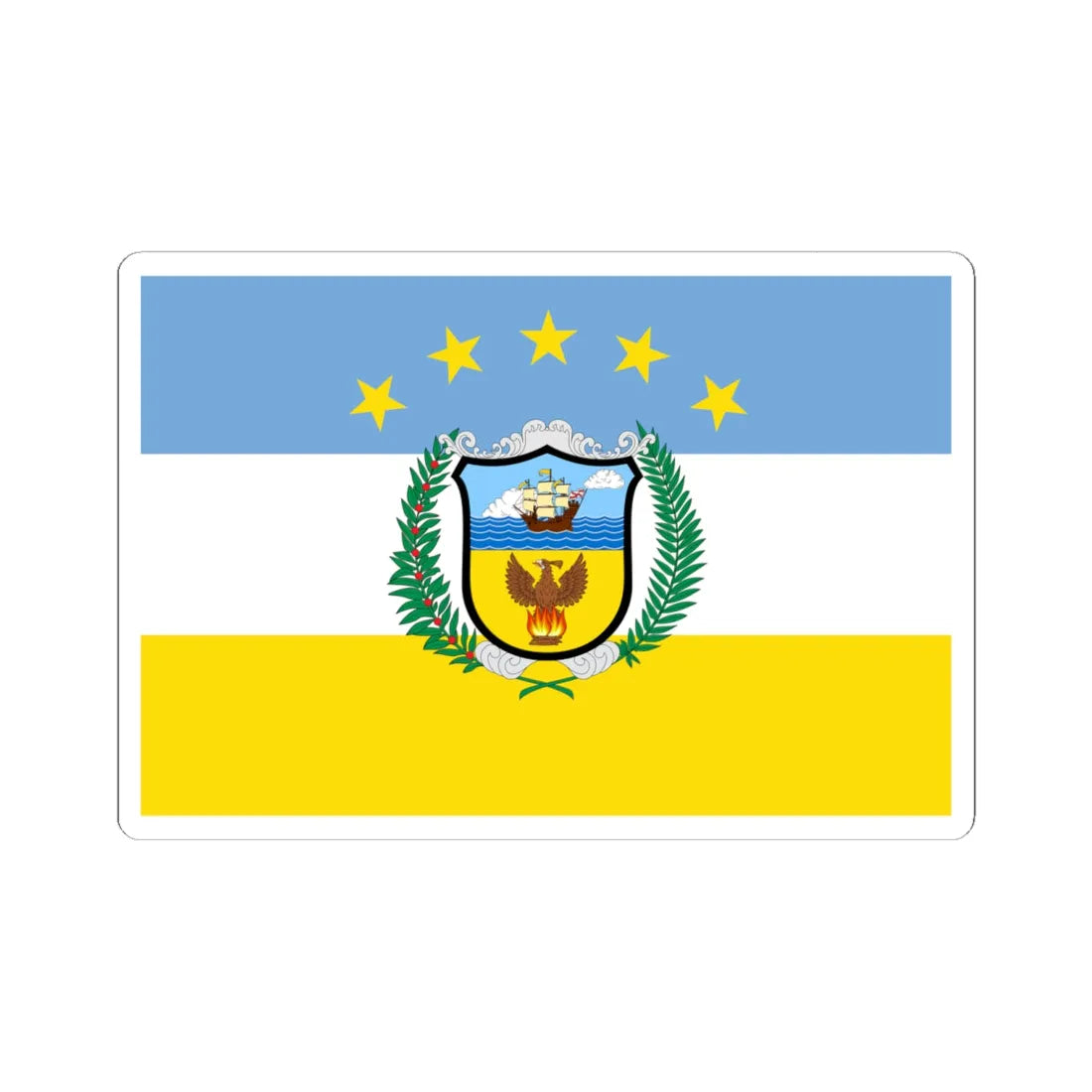 Bandera de la Provincia de Colon (Panama) STICKER Vinyl Kiss-Cut Decal 6 Inch White - The Sticker Space