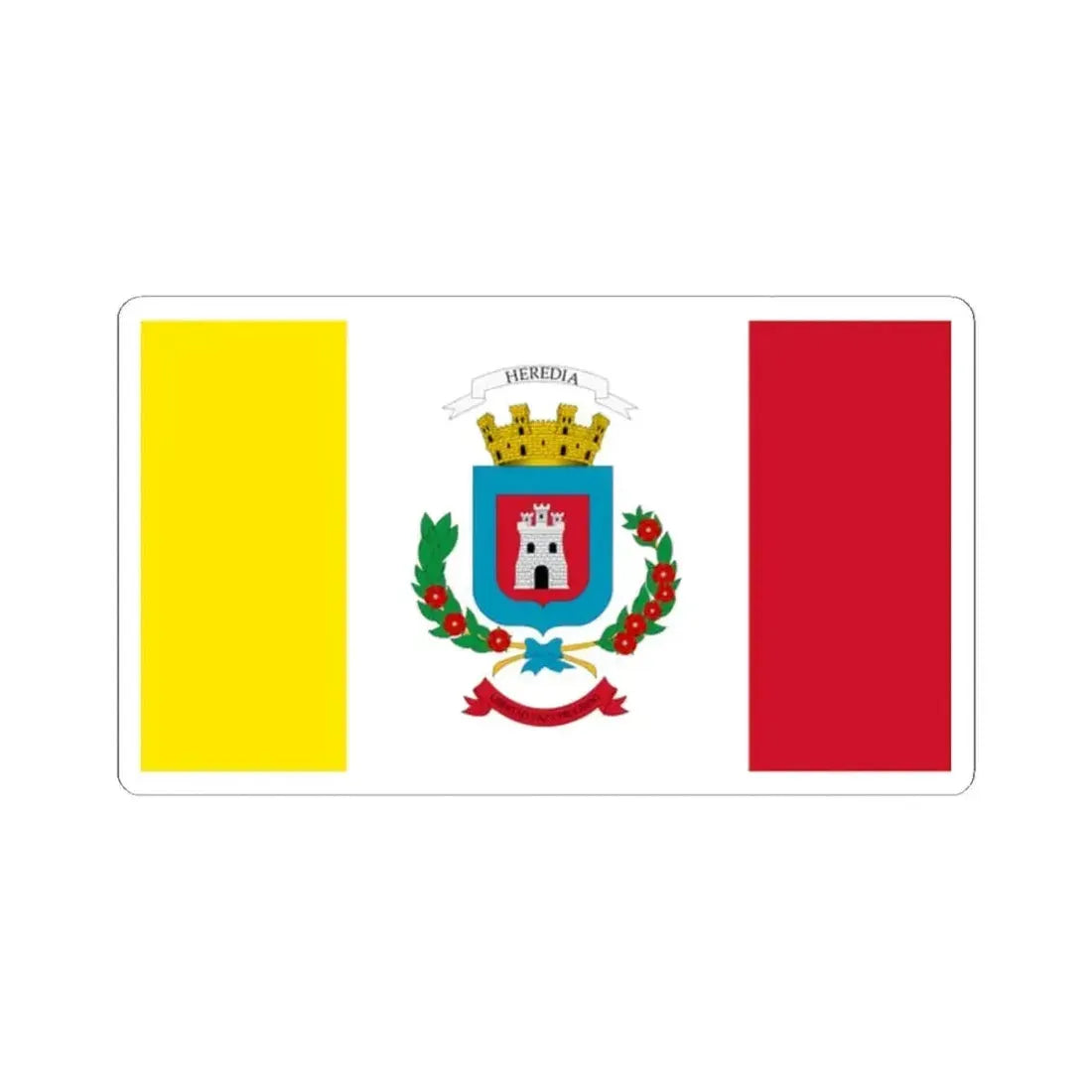 Bandera de la Provincia de Heredia (Costa Rica) STICKER Vinyl Kiss-Cut Decal 2 Inch White - The Sticker Space