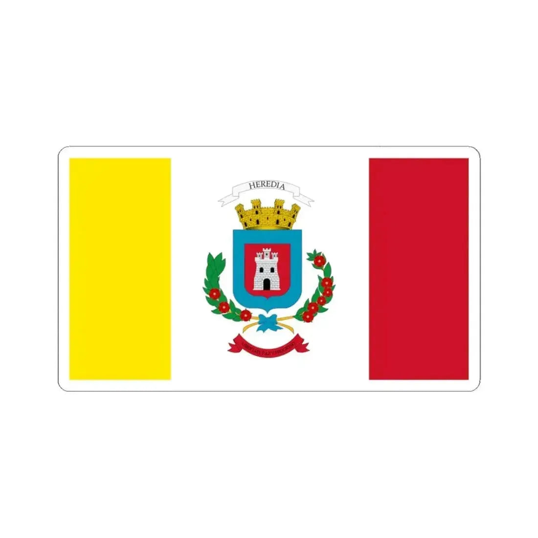 Bandera de la Provincia de Heredia (Costa Rica) STICKER Vinyl Kiss-Cut Decal 3 Inch White - The Sticker Space