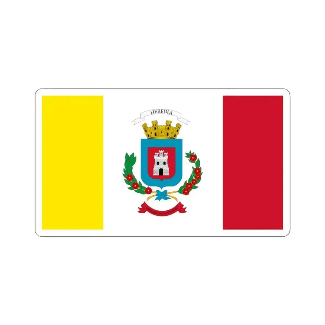 Bandera de la Provincia de Heredia (Costa Rica) STICKER Vinyl Kiss-Cut Decal 4 Inch White - The Sticker Space