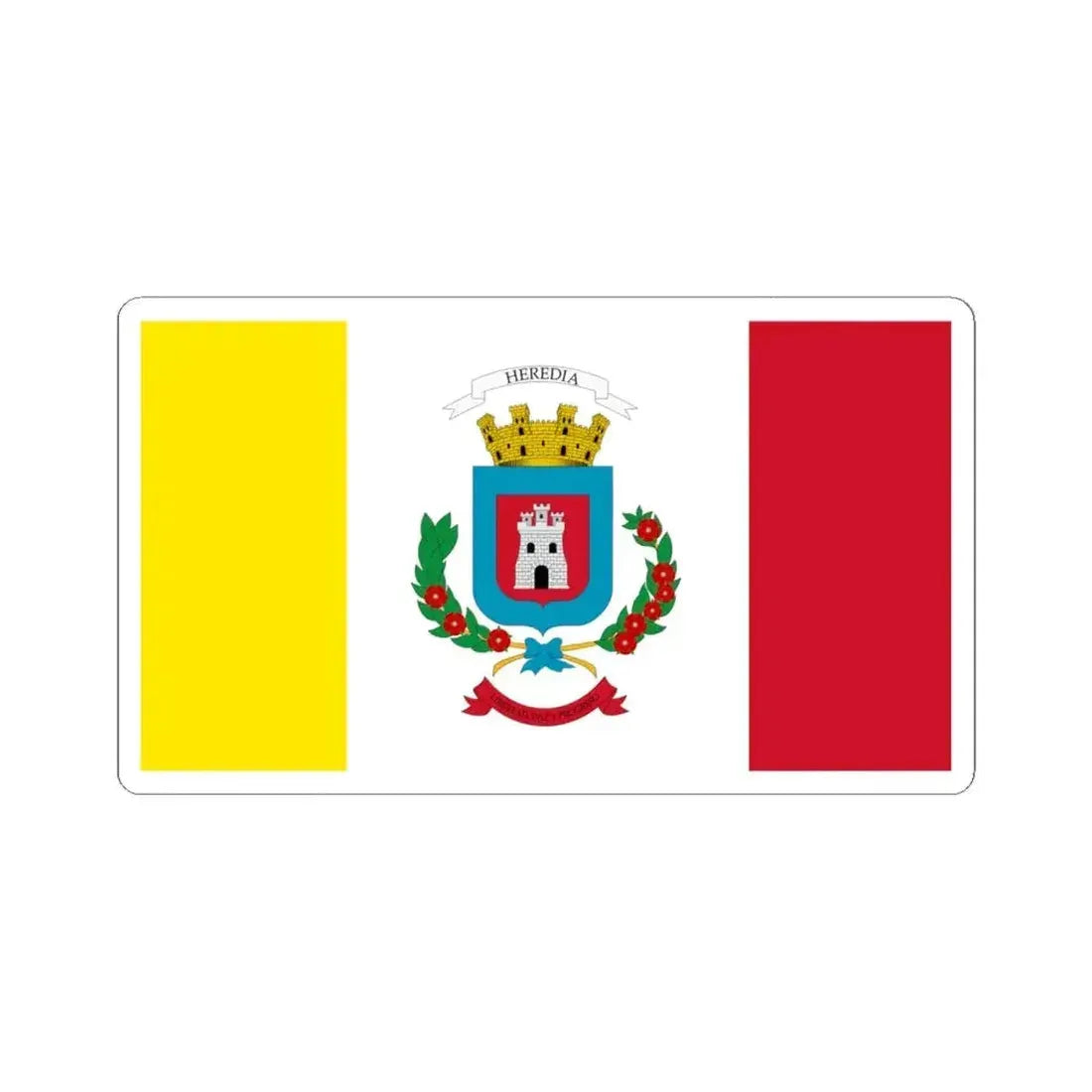 Bandera de la Provincia de Heredia (Costa Rica) STICKER Vinyl Kiss-Cut Decal 6 Inch White - The Sticker Space