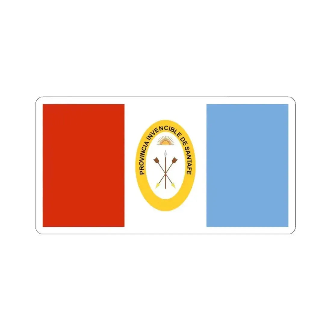 Bandera de la Provincia de Santa Fe (Argentina) STICKER Vinyl Kiss-Cut Decal 4 Inch White - The Sticker Space