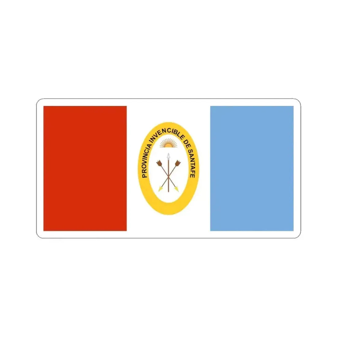 Bandera de la Provincia de Santa Fe (Argentina) STICKER Vinyl Kiss-Cut Decal 6 Inch White - The Sticker Space