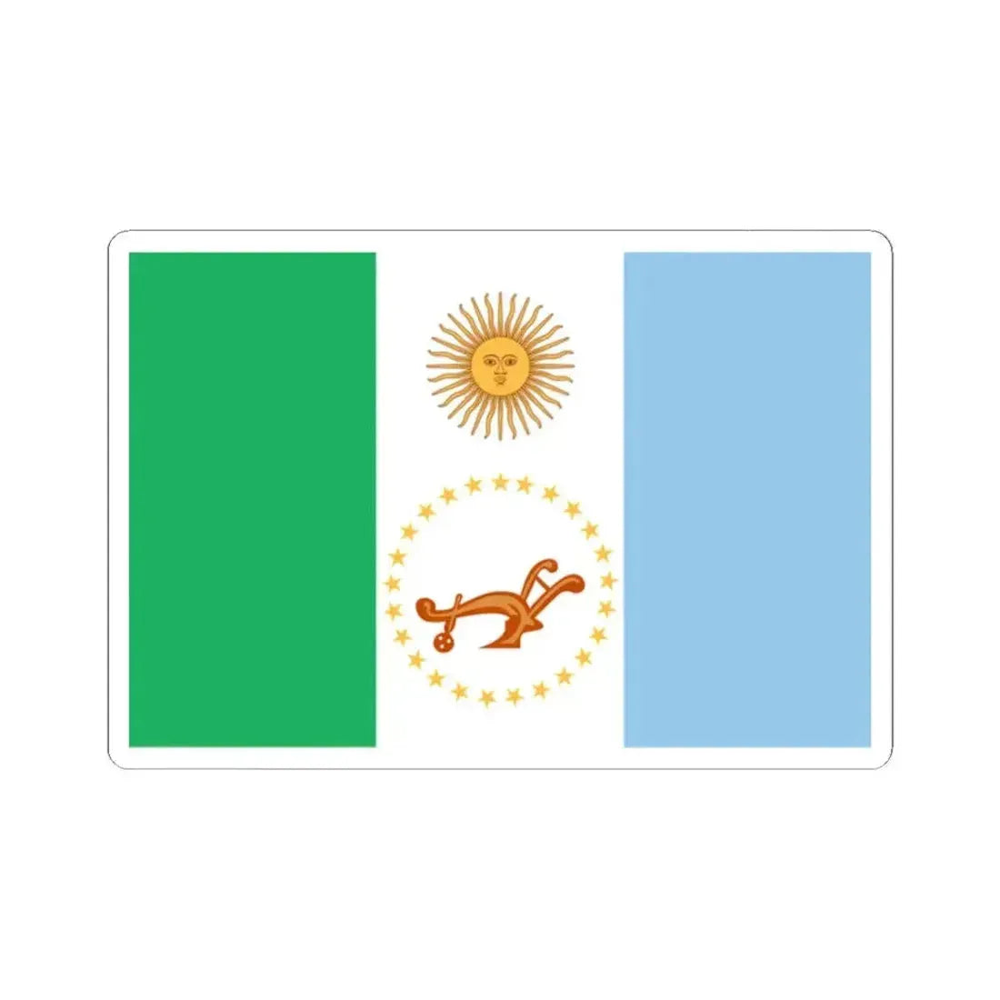 Bandera de la Provincia del Chaco (Argentina) STICKER Vinyl Kiss-Cut Decal 2 Inch White - The Sticker Space