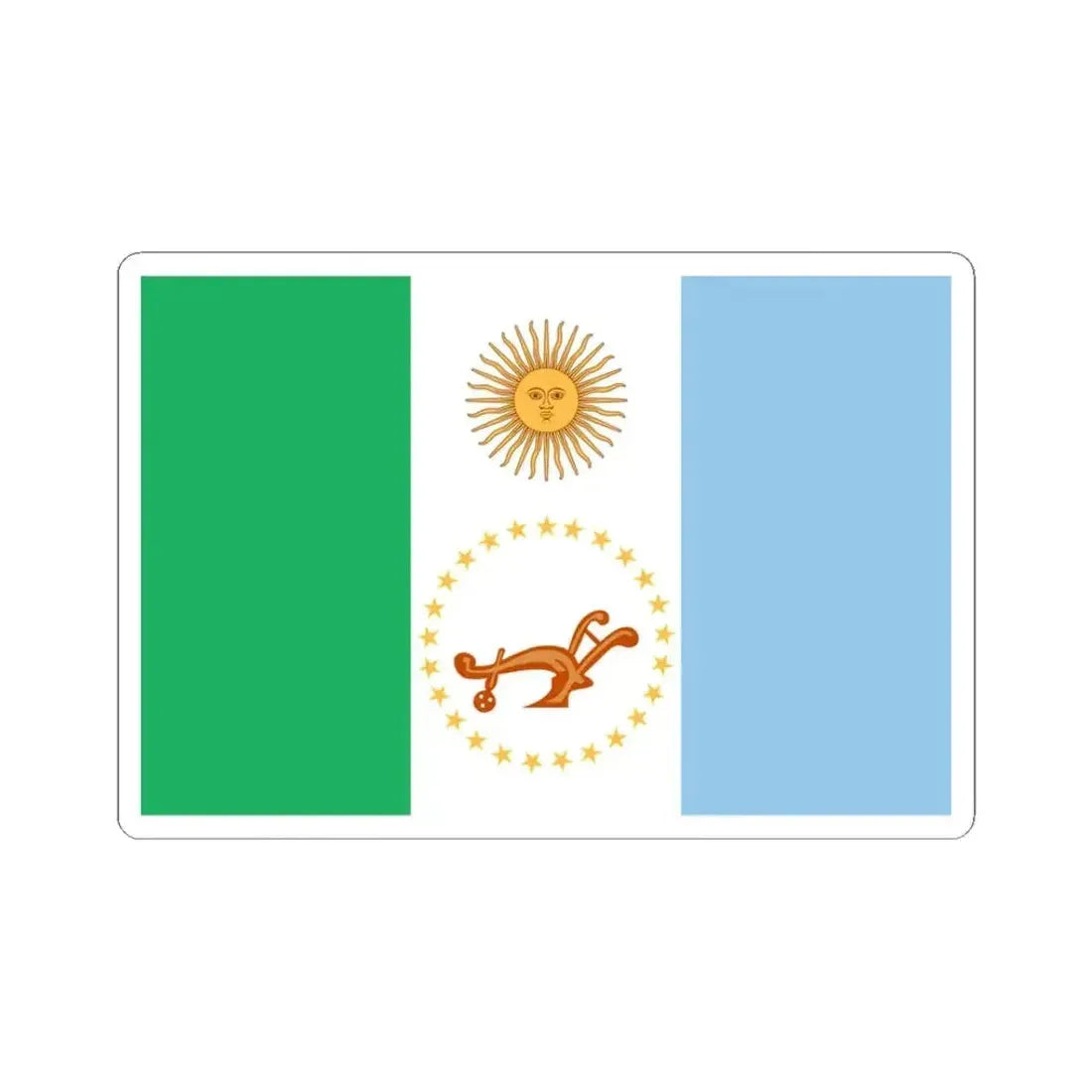 Bandera de la Provincia del Chaco (Argentina) STICKER Vinyl Kiss-Cut Decal 3 Inch White - The Sticker Space