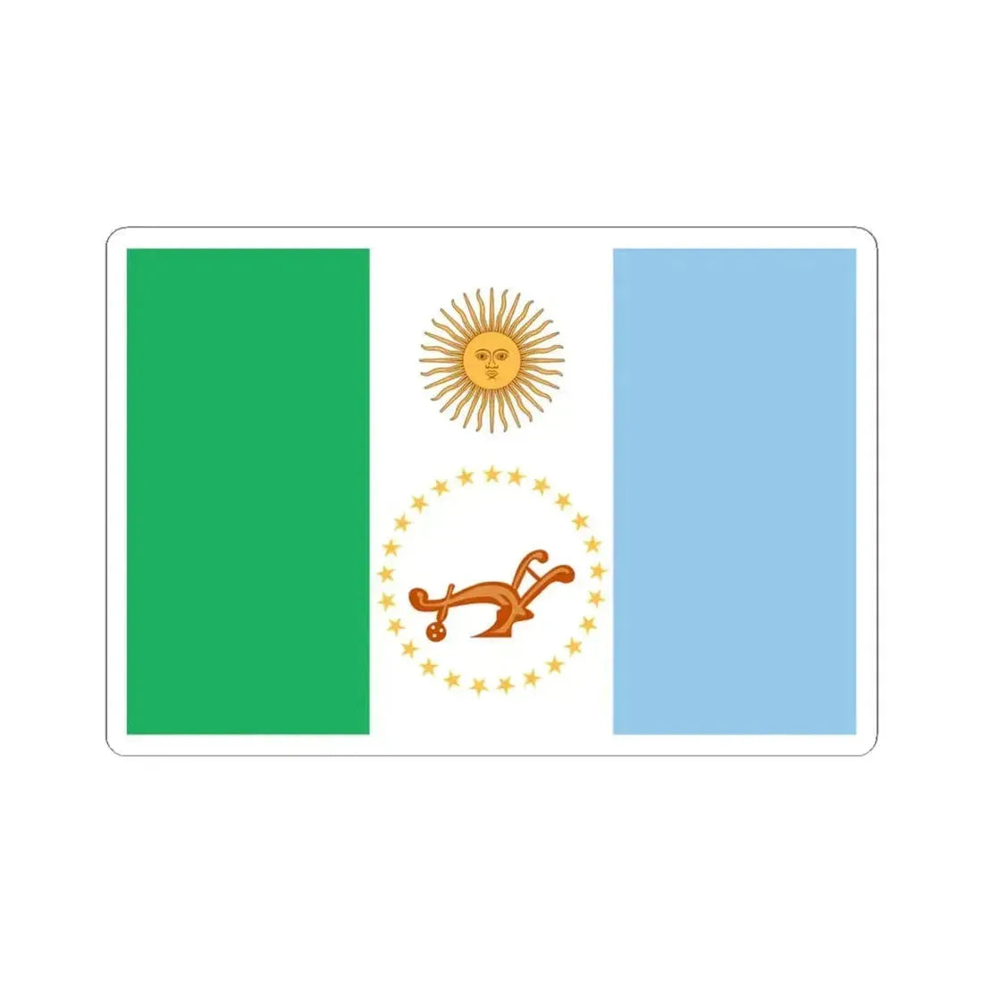 Bandera de la Provincia del Chaco (Argentina) STICKER Vinyl Kiss-Cut Decal 4 Inch White - The Sticker Space