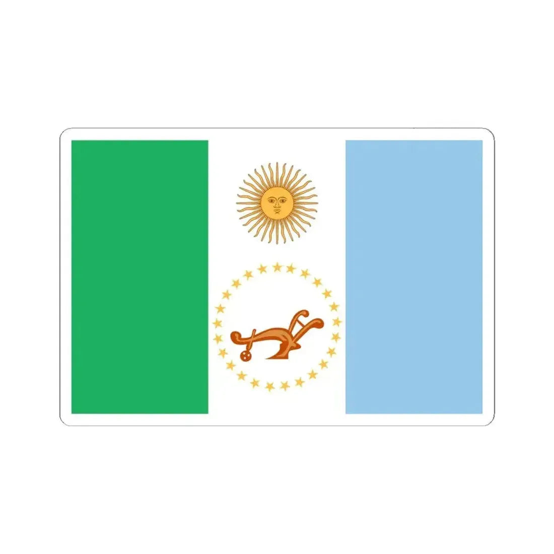 Bandera de la Provincia del Chaco (Argentina) STICKER Vinyl Kiss-Cut Decal 6 Inch White - The Sticker Space