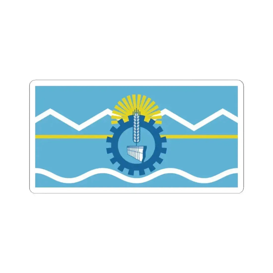 Bandera de la Provincia del Chubut (Argentina) STICKER Vinyl Kiss-Cut Decal 2 Inch White - The Sticker Space