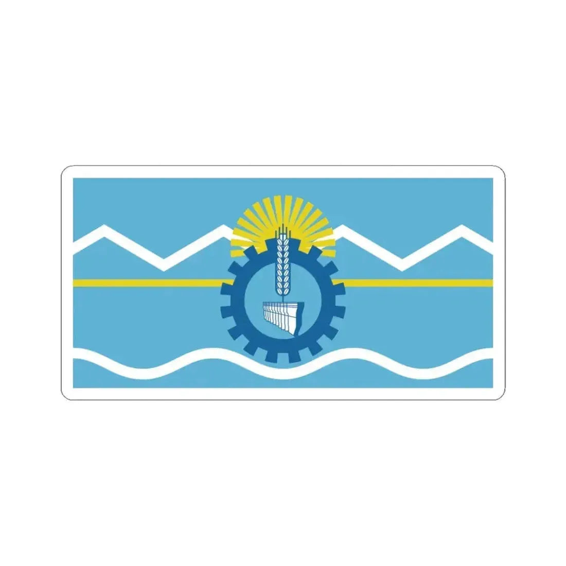 Bandera de la Provincia del Chubut (Argentina) STICKER Vinyl Kiss-Cut Decal 3 Inch White - The Sticker Space