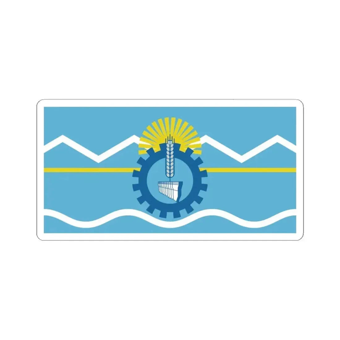 Bandera de la Provincia del Chubut (Argentina) STICKER Vinyl Kiss-Cut Decal 4 Inch White - The Sticker Space
