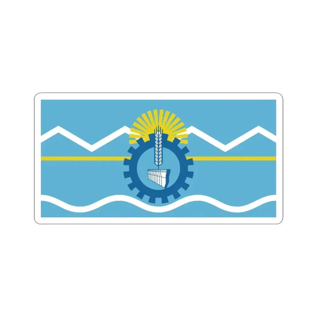 Bandera de la Provincia del Chubut (Argentina) STICKER Vinyl Kiss-Cut Decal 6 Inch White - The Sticker Space