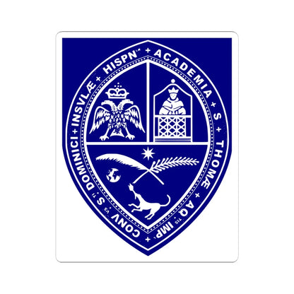 Bandera de la Uasd cropped (Dominica) (Coat of Arms) STICKER Vinyl Kiss-Cut Decal 6 Inch White - The Sticker Space